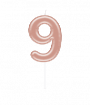 Number candle rose gold - 9