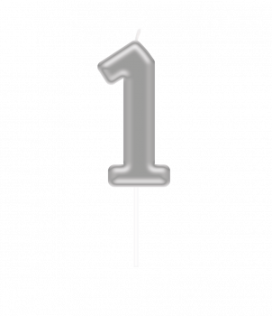 Number candle silver - 1