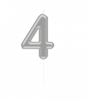 Number candle silver - 4