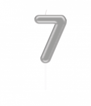 Number candle silver - 7