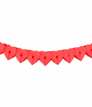 Paper garland - Heart red