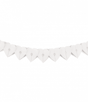 Paper garland - Heart white