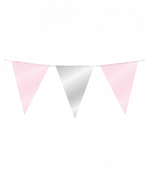 Party Flag Foil - Light pink Silver