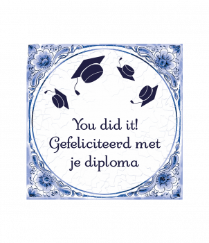 Tegels delfts blauw - Geslaagd you did it