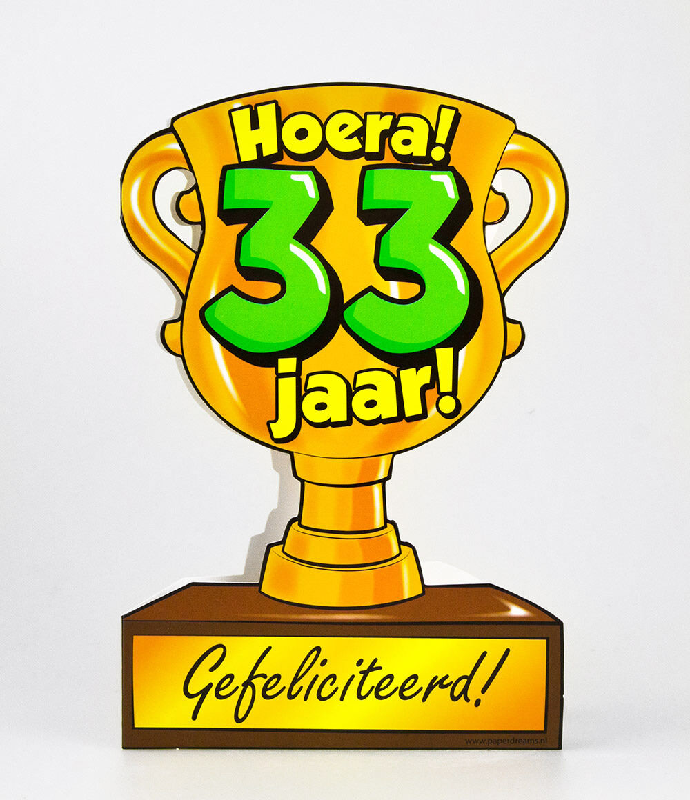 Paper Dreams trofee kaart 33 jaar