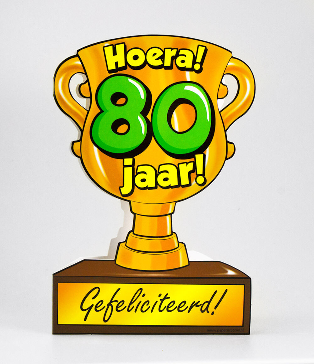 Super Paper Dreams trofee kaart 80 jaar NV-15